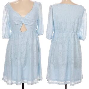NWT NSR Light Blue V-neck Lace Dress XL